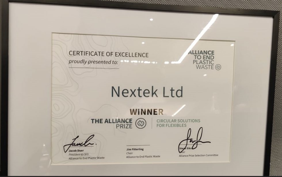 Alliance Prize Ribbon Certificate of Excellence